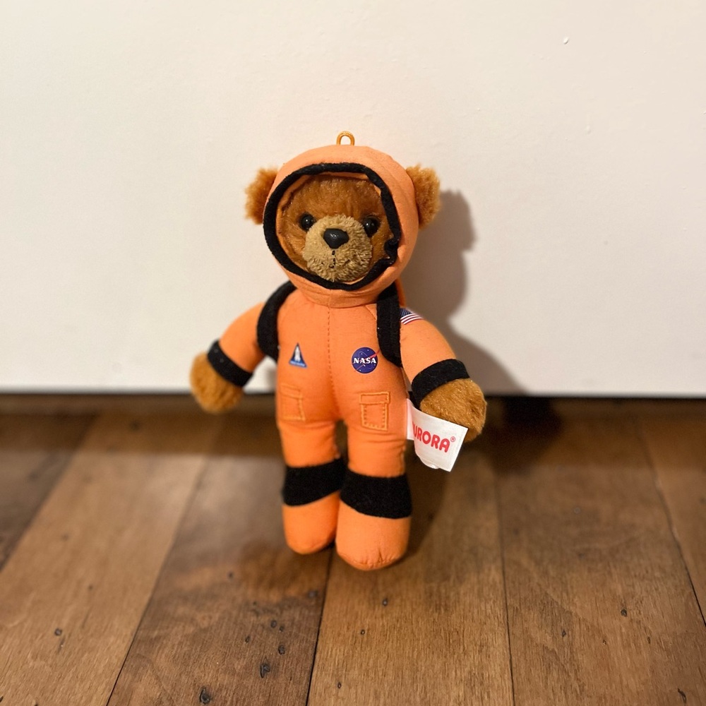 Plush Astronaut Bear Orange Suit